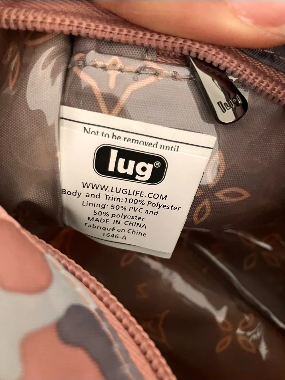 lug Parasail Pink Camo Nylon Cosmetic Bag with Front Zip